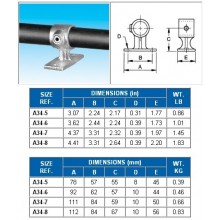 25NB PIPE FITTING-31YY RAIL SUPPORT BRACKET GALVANISED STEEL CLAMP